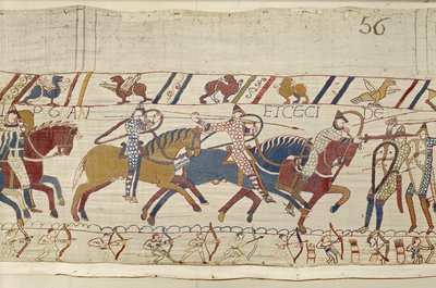 The Normans Fight and Kill Those Who Were with King Harold, Bayeux Tapestry by Unbekannt Unbekannt